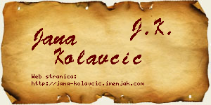 Jana Kolavčić vizit kartica